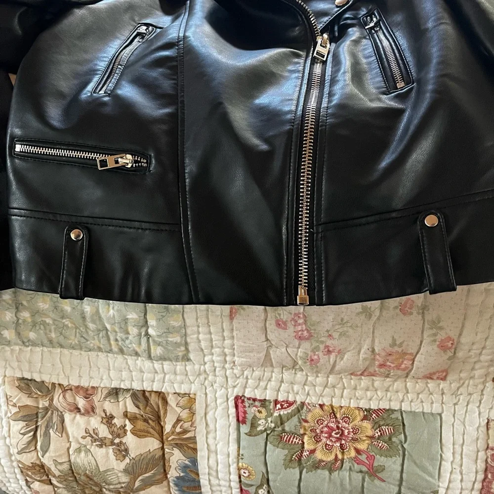 Zara Moto Jacket NWT Faux Leather - Picture 7 of 9